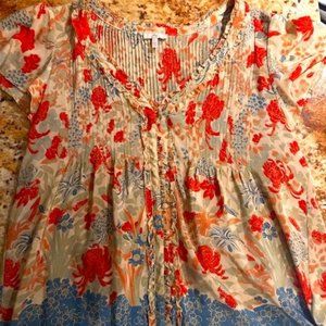 JOIE Floral Print Blouse Large